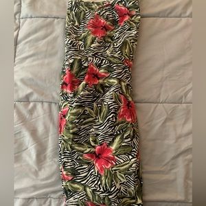 Zebra Floral Bodycon Dress (Torrid)
